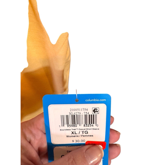 Women's Columbia boundless trek Shirt XL Yellow - Picture 4 of 4